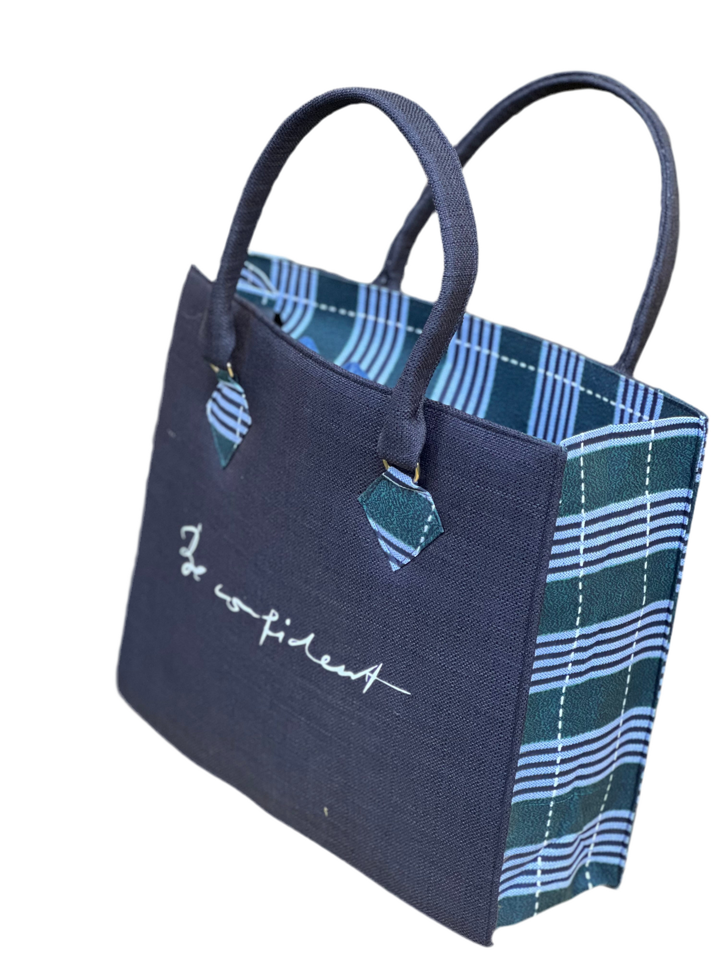 African Print Tote Bag with Logo & Cosmetic Pouch